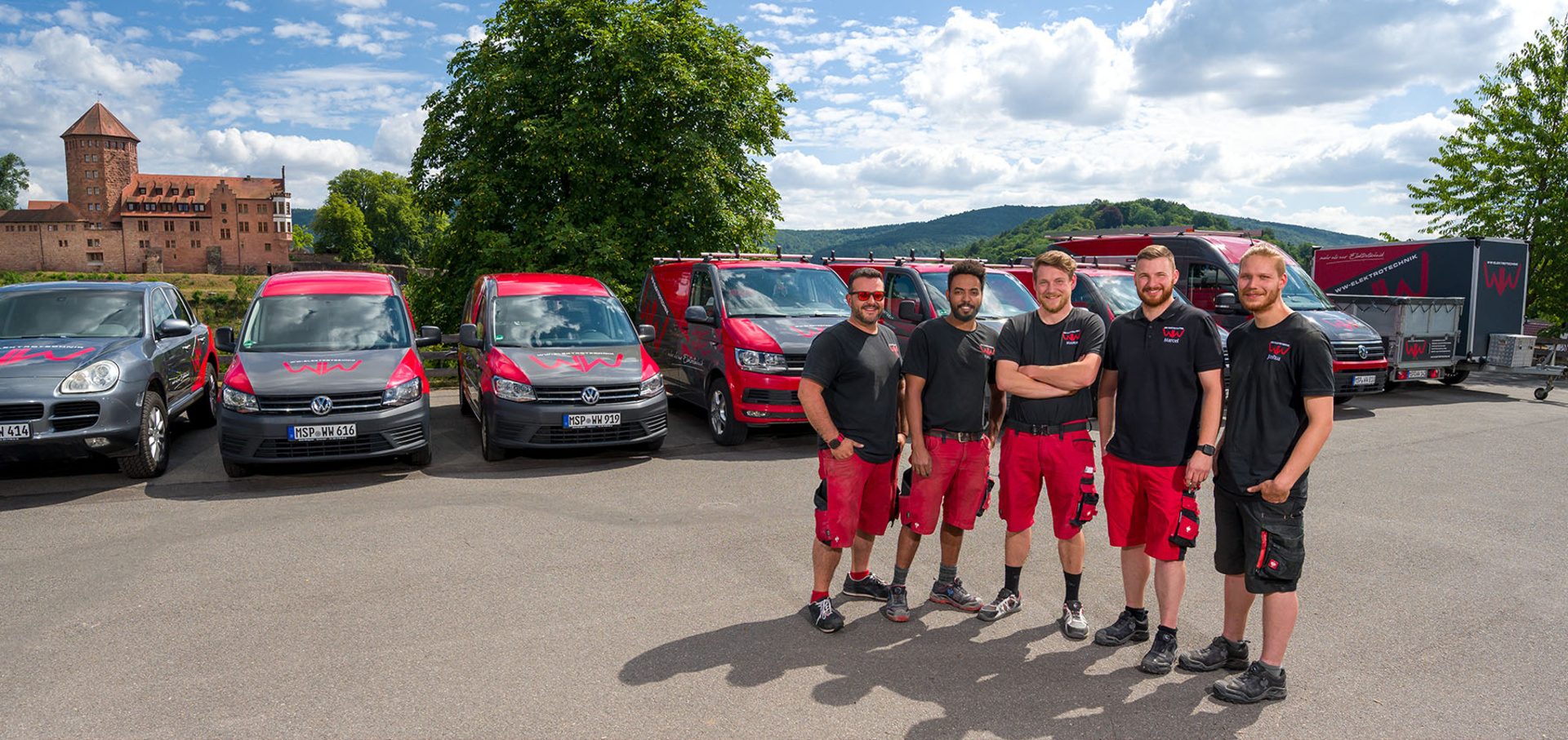 WW Elektrotechnik Rieneck Team + Fuhrpark
